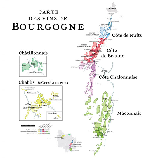 carte des vins de Bourgogne