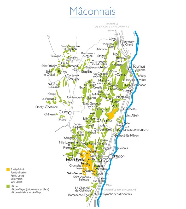 Carte Vins du Maconnais